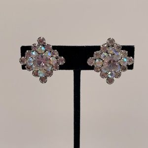 ALBERT WEISS Vintage Purple Crystal Clip-on Earrings